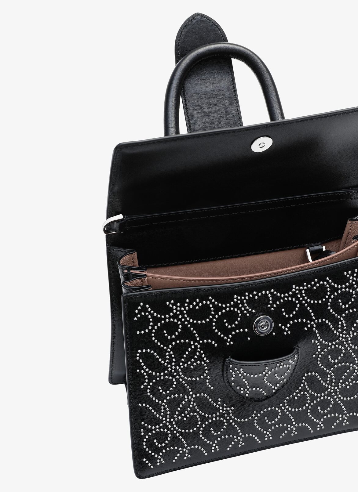 LEONIE SMALL CUIR LUX CLOU ONDE BLACK ALAÏA BLACK  LEONIE SMALL CUIR LUX CLOU ONDE BLACK